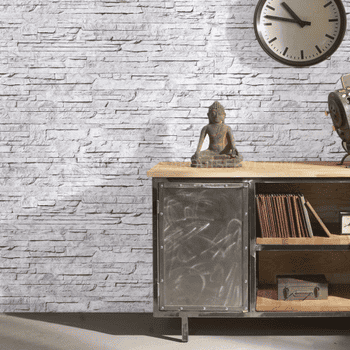 Revestimiento Pared Vinílico Paramento Blanco 3D