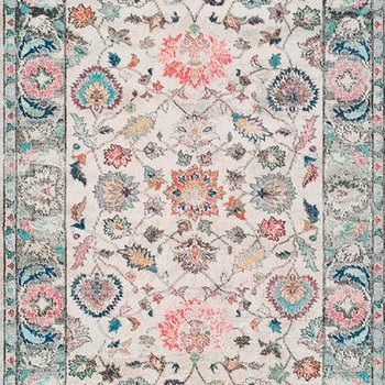 Alfombras 100% Polipropileno HEAT-SET FRISÈ Alfombra dibujos vintage flores multi 140x200