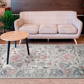 Alfombras 100% Polipropileno HEAT-SET FRISÈ Alfombra dibujos vintage flores multi 160x230