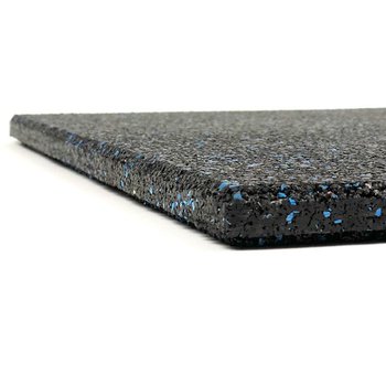 Caucho Macizo LOSETA DE CAUCHO MACIZA 1x1m. | 10mm | ALTA DENSIDAD | Negro/Azul