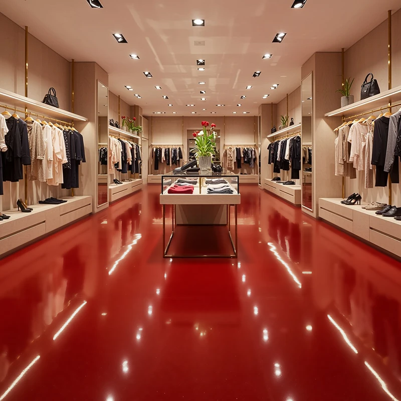 Vinílicos Heterogéneo Suelo Vinílico Rojo Ultra Brillo