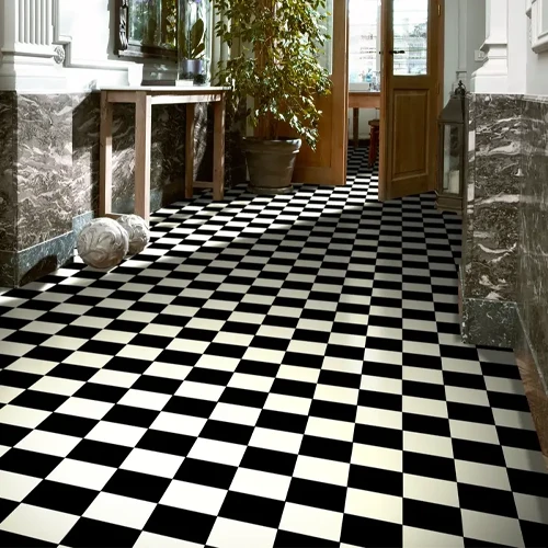 Suelo Vinílico Sinstasol Blanco Negro Damero Suelo Vinílico Sinstasol Blanco Negro Damero