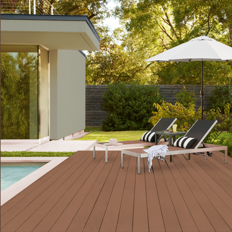 Tarima exterior Tecnológica Tarima Sintética Exterior Teja Nueva Delhi | Reversible, resistente y sin mantenimiento.