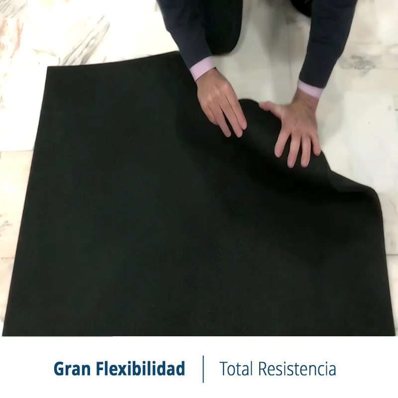 Caucho Macizo LOSETA 50x50cm|15mm ALTA DENSIDAD Negro