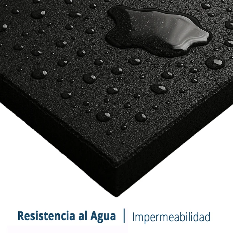 Caucho Macizo Loseta Caucho 1x1 Negro | 10mm | Densidad Plus + | Suelo Gimnasio | Amortiguación