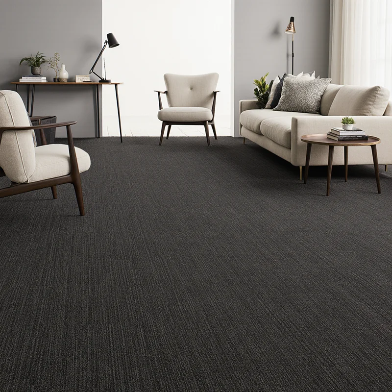 Moquetas Polipropileno Moqueta Loseta Gris Antracita 50x50 | Suelo Modular