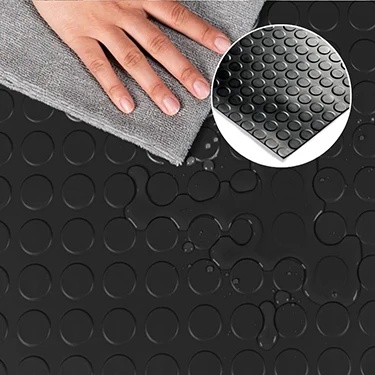 Suelo de Vinilo en Rollo Círculos Negro Bobina 50m² Suelo de Vinilo en Rollo Círculos Negro Bobina 50m²