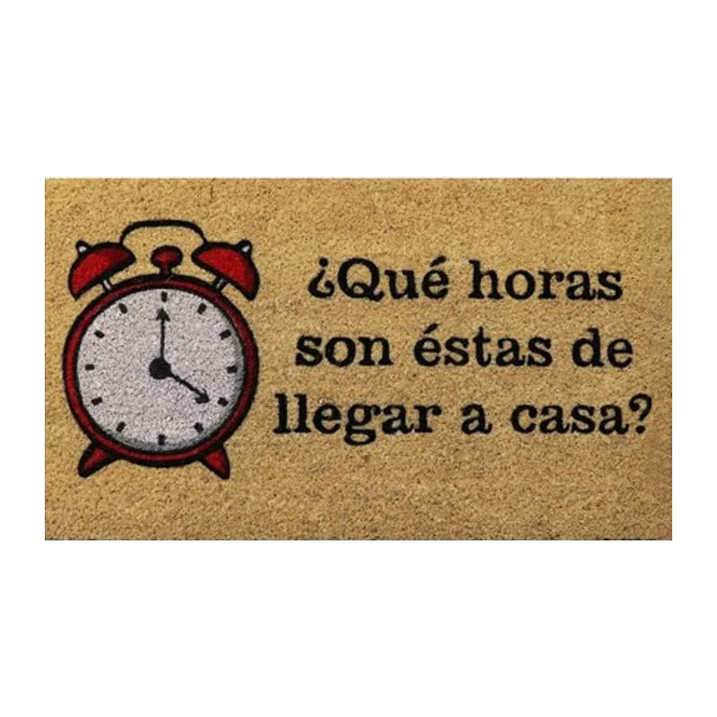 Felpudo Dibujo Horas de llegar 40x70cms Felpudo Dibujo Horas de llegar 40x70cms