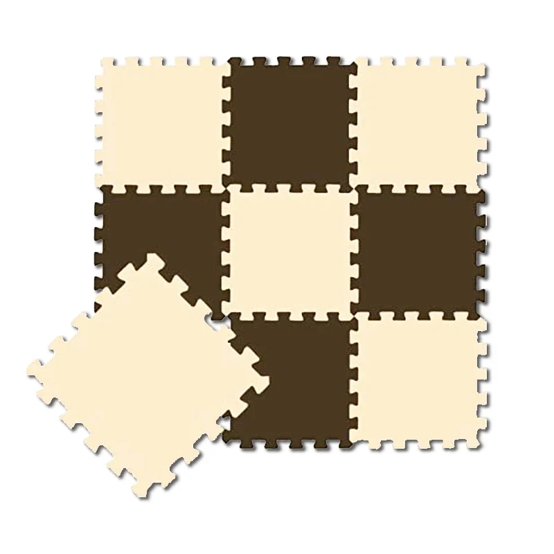 Tatami Tatami Goma Eva Marrón y Beige | 30x30cm | 10mm | Paquete 9 unidades