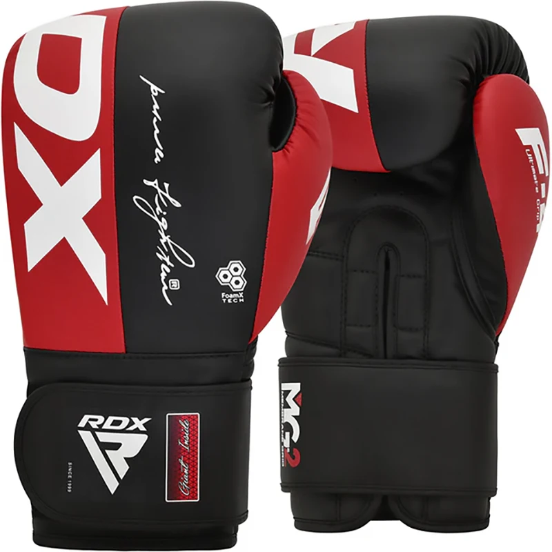 Material para Instalación y Complementos Guantes de entrenamiento de boxeo RDX F4 Doble Cierre 14oz Rojo