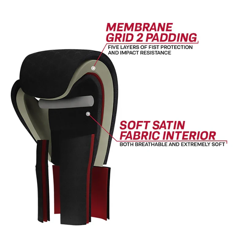 Material para Instalación y Complementos Guantes de entrenamiento de boxeo RDX F4 Doble Cierre 14oz Rojo