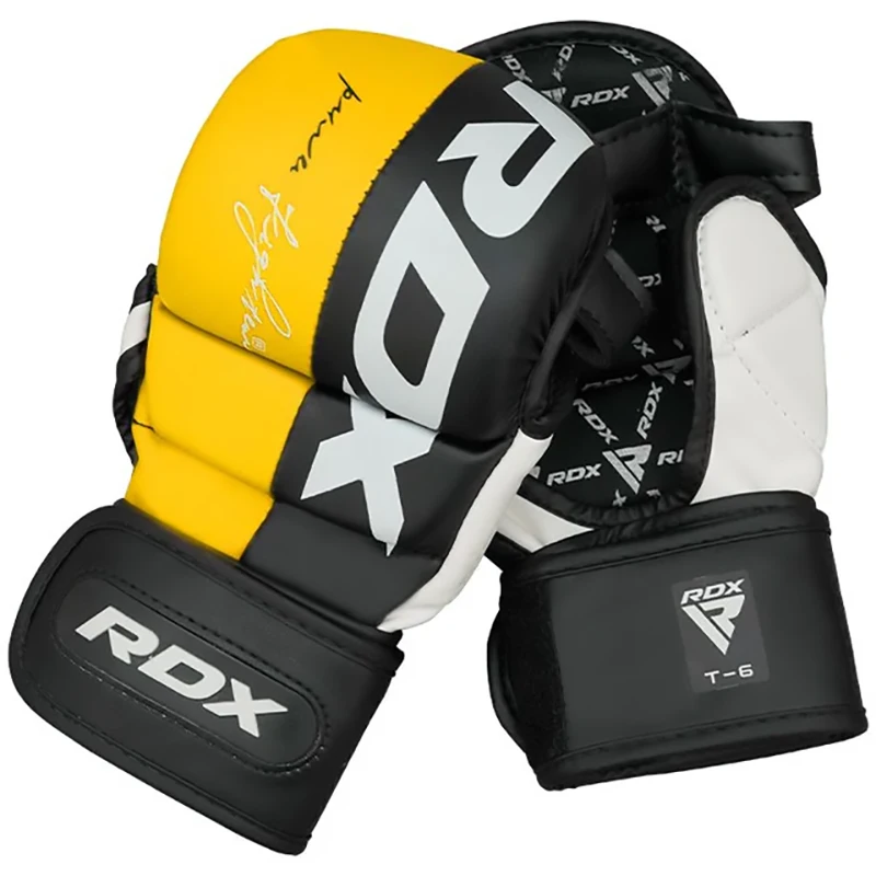 Material para Instalación y Complementos Guantes de combate MMA RDX T6 Amarillo S