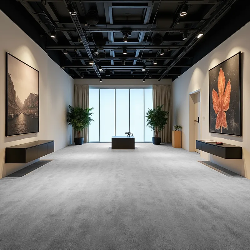 Moquetas Poliéster y PVA Resina Sintética Moqueta de Feria Premium Gris Bobinas Completas