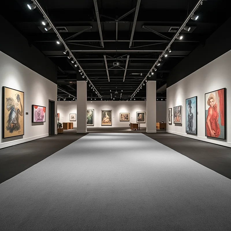 Moquetas Poliéster y PVA Resina Sintética Moqueta de Feria Premium Gris Bobinas Completas