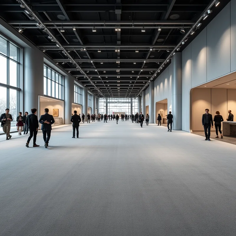 Moquetas Poliéster y PVA Resina Sintética Moqueta de Feria Premium Gris Bobinas Completas