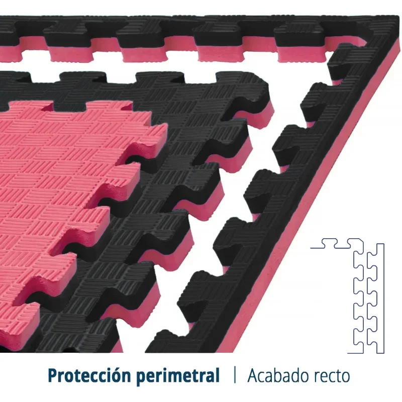 Tatami Etileno Acetato de Vinílo de Alta Densidad Tatami Rojo Negro |1x1| 20mm