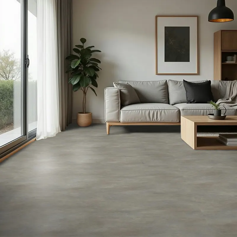 Vinílicos Heterogéneo Suelo Vinílico en Bobina Hormigon Zinc