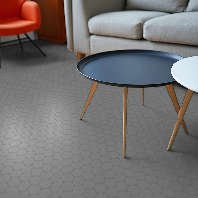 Suelo de Vinilo PVC en Rollo Discos Gris Colorful Suelo de Vinilo PVC en Rollo Discos Gris Colorful