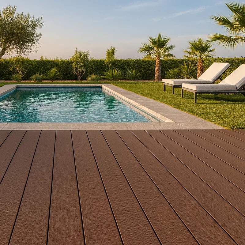 Tarima exterior Tecnológica Tarima Madera Exterior PVC Marrón | Lama Composite