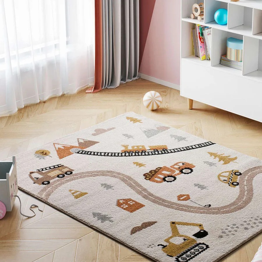 Alfombras 100% Polipropileno HEAT-SET FRISÈ Alfombra infantil Transporte multi