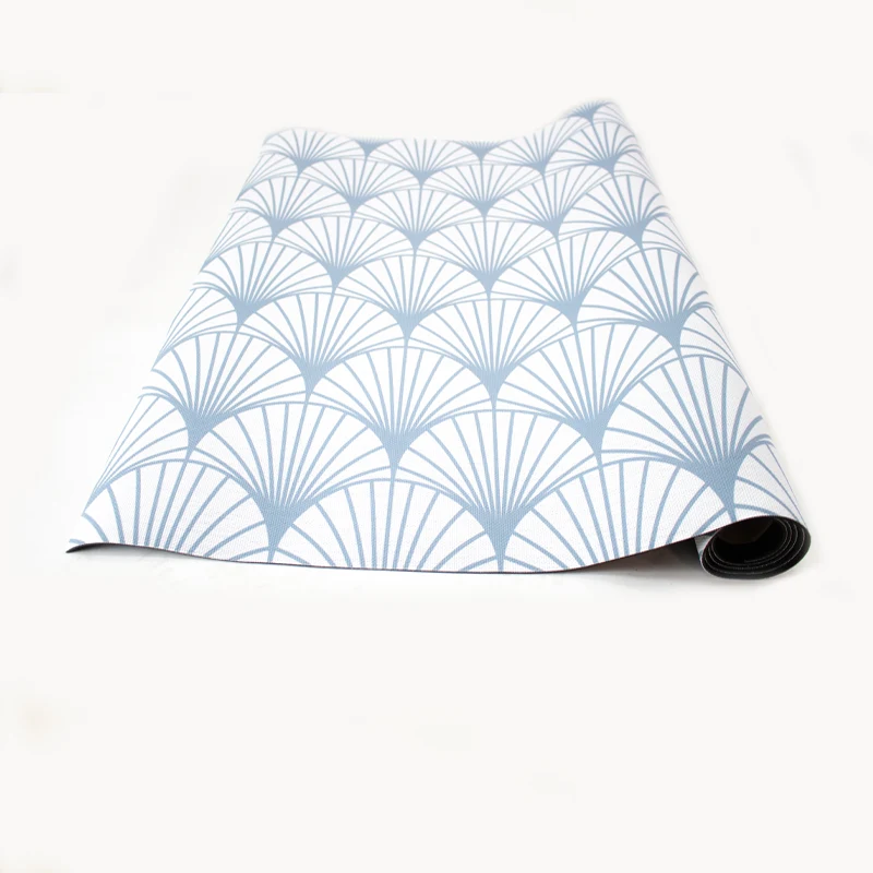 Alfombras 95% PVC + 5% PES Abanico Azul Alfombra Vinilica de exterior 60x90