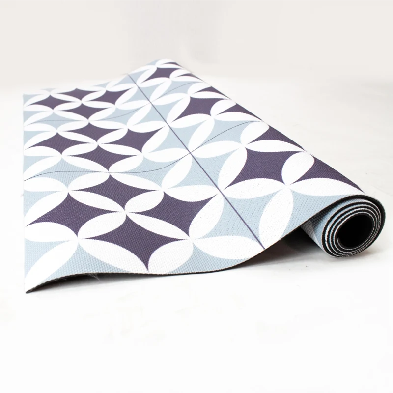 Alfombras 95% PVC + 5% PES Abanico Azul Alfombra Vinilica de exterior 160x230