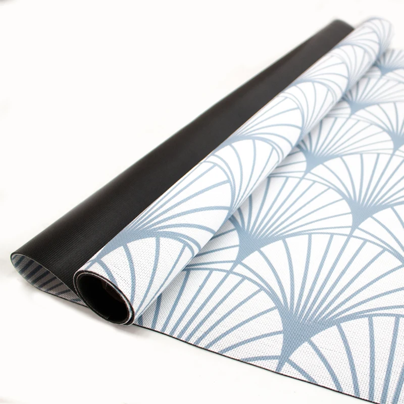 Alfombras 95% PVC + 5% PES Abanico Azul Alfombra Vinilica de exterior 120x180