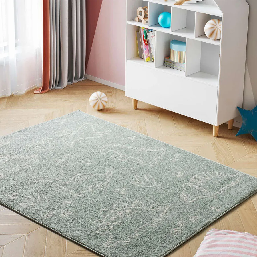 Alfombras 100% Polipropileno HEAT-SET FRISÈ Alfombra infantil dinosaurios multi