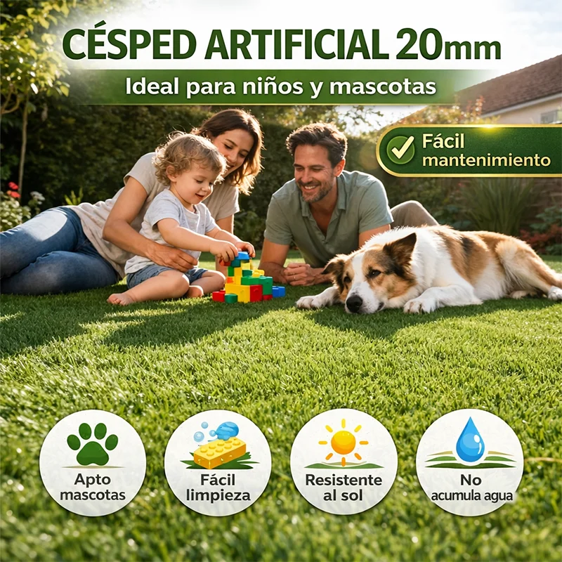 Césped artificial Césped Artificial 20mm Forever Basic | Alta Densidad, Resistente y Fácil Instalación