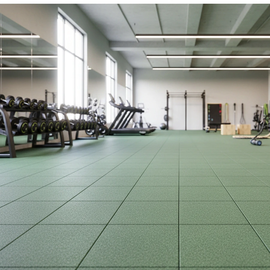 Caucho Macizo LOSETA DE CAUCHO 1x1m. | 40mm | DENSIDAD STANDARD | Verde | TACO DE APOYO