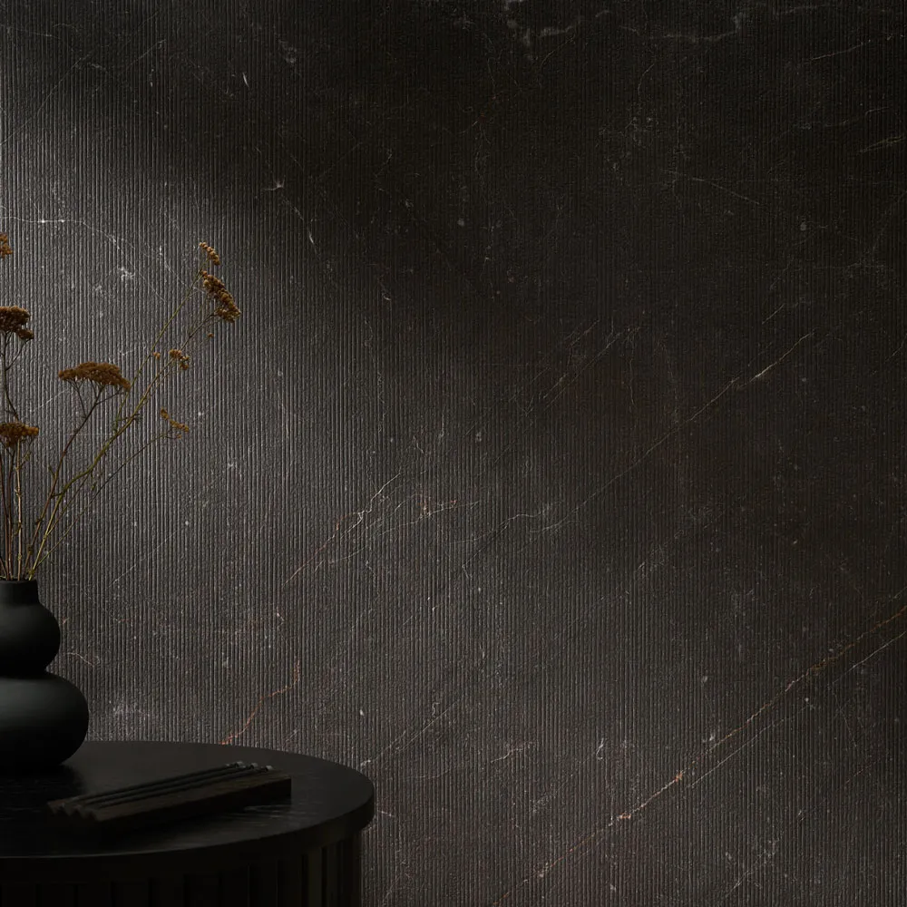 Revestimiento Pared PVC Negro Montreal Rayada