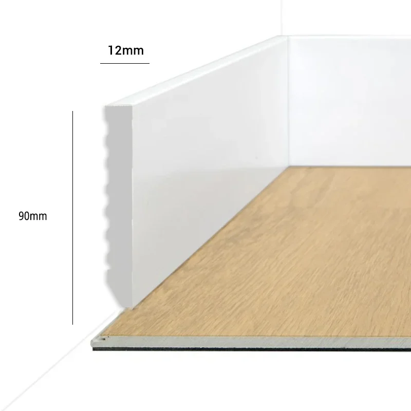 Material para Instalación y Complementos PVC Rodapié Vinílico Blanco Canto Recto 90
