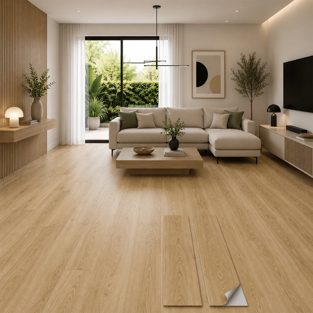 Vinílicos Heterogéneo Suelo de Vinílico Autoadhesivo PVC Roble Clásico Dorado 5m²