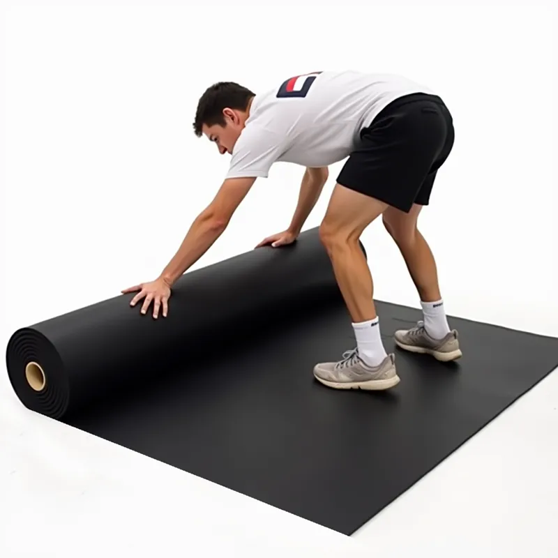 Caucho Macizo ROLLO CAUCHO SUELO ACABADO FINO 1,25X10m | 8mm | ALTA DENSIDAD | Negro | Infantiles | Cardio | Areas Industriales | Deportivos