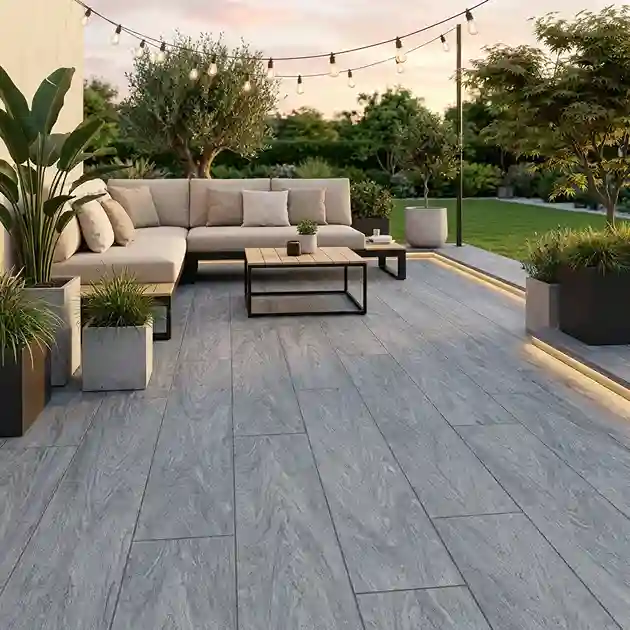 Tarima exterior Tecnológica Tarima Madera Exterior Gris| Lama Composite Maciza
