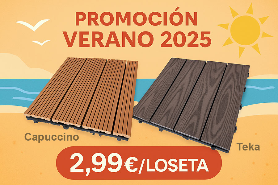 Tarima de Exterior Tarima exterior de losetas autoinstalables o encajables