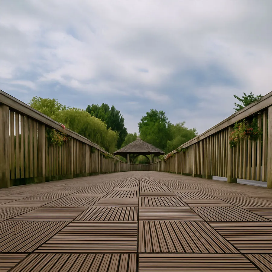 Detalles de textura en losetas de madera natural